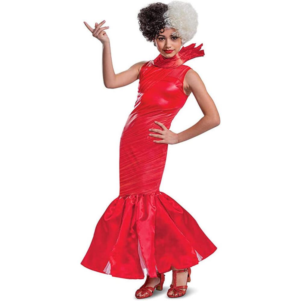 DISNEY Cruella Tween Teen Red Dress Costume Play Halloween Cosplay XL 14-16 New